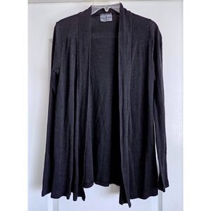 Michael Stars Black Open Front Draped Cardigan Shawl Collar Made in USA 0371 OS